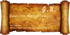 Gavrila Marióra névjegykártya